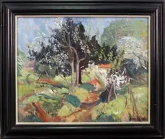 Robin Wallace, Orchard near Ross on Wye, oil on canvas