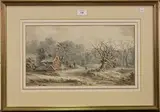 Amelia Coleman, Shooting near Winchester, 1889, watercolour