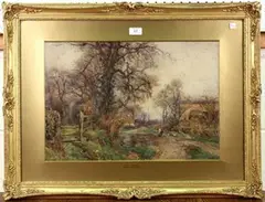 Sidney Grant Rowe, Lane at Witley, watercolour