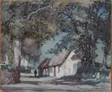 Albert Moulton Foweraker, A Cornish Village, watercolour