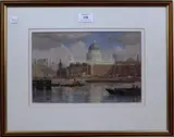 Ronald George Lampitt, St Pauls from the River, pastel