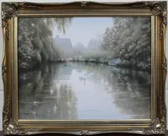 David F. Dane, A Quiet Corner of Barton Broad, oil on canvas