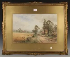 Henry John Kinnaird, A Sussex Cornfield, watercolour