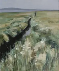 Cotton Grass Islay by Perpetua Pope, oil on canvas, sold Dec 2013