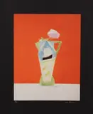 Craigie Aitchison, Still Life on Vermillion