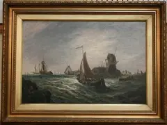 W.P. Rogers, An Old Mill Holland' (Dutch Coastal View), oil on canvas