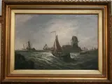 W.P. Rogers, An Old Mill Holland' (Dutch Coastal View), oil on canvas