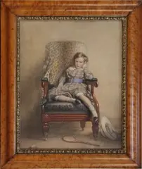 Portrait of Arthur Platt seated in a Chair by Thomas Charles Wageman, 1844, watercolour, sold Sep 2013