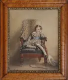 Thomas Charles Wageman, Portrait of Arthur Platt seated in a Chair, 1844, watercolour