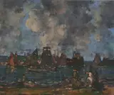 James Watterson Herald, Arbroath Harbour, mixed media