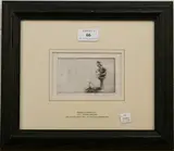 Eileen Soper, Feeding Chickens, monochrome etching