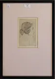 Eric Gill, Portrait of a Lady, monochrome etching