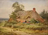 Henry John Sylvester Stannard, Chickens outside a Thatched Cottage