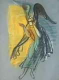 Hans Feibusch, Study of an Angel, charcoal and pastel