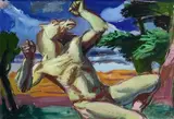 Hans Feibusch, Tikbalang in a Landscape, gouache