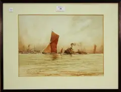 William Minshall Birchall, The Every-day Thames, Woolwich, 1932, watercolour with touches of gouache