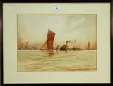William Minshall Birchall, The Every-day Thames, Woolwich, 1932, watercolour with touches of gouache