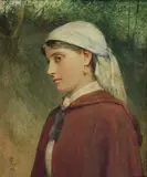 Head and Shoulders Portrait of a Gypsy Girl by Charles Sillem Lidderdale, watercolour, sold Jun 2013