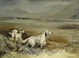 Reuben Ward Binks, English Setters in a Landscape