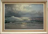 Carl Kenzler, Coastal View, oil on canvas