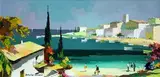 C.R. Doyly-John, Spanish Fishing Village near Poznia, oil on canvas