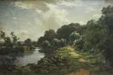 José Weiss, On the Banks of the Arun, oil on canvas