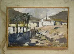 View of a Spanish Village by Anthony Charles Roberts, oil on board, sold Jun 2013