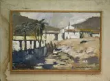 Anthony Charles Roberts, View of a Spanish Village, oil on board