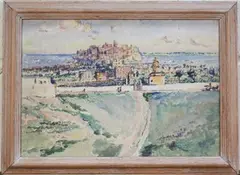 Syracuse by Malcolm Midwood Milne, mixed media on board, sold Jun 2013