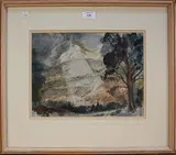 Malcolm Midwood Milne, Landscape Study, early/mid-20th Century mixed media