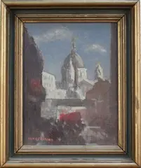 James Dring, View of Saint Paul's Cathedral from Ludgate Hill, oil on canvas