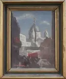 James Dring, View of Saint Paul's Cathedral from Ludgate Hill, oil on canvas