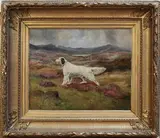 B. Bland, Study of an English Setter standing in a Landscape, oil on board