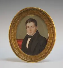 Joseph Bordes, Oval Miniature Bust Length Portrait of Gentleman, 1833, watercolour on ivory