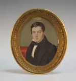 Joseph Bordes, Oval Miniature Bust Length Portrait of Gentleman, 1833, watercolour on ivory