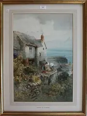 Alfred Leyman, Clovelly, watercolour