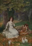 George Sheridan Knowles, An Autumn Melody, watercolour
