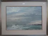 James Longueville, Coastal View, possibly the Solent, pastel