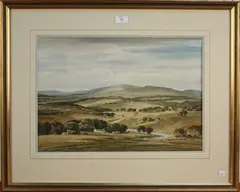 Percy Lancaster, View of the Yorkshire Dales, watercolour