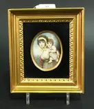 Joan Heir, Oval Miniature Portrait of a Young Woman carrying a Child on her Back, 1804, watercolour on ivory