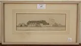 Cecil Aldin, Stokesay Castle, graphite and brown pencil