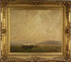 F. Andrews, Morning on the Downs, oil on canvas