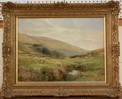 Sheep at Ringmoor, South Devon by Ernest Walbourn, oil on panel, sold Mar 2013