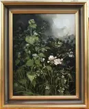 Peter Newcombe, Study of Flowering Bramble and Nettle in a Hedgerow, 1970, oil on canvas