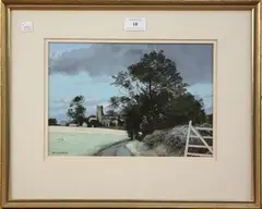Peter Newcombe, Everdon, Northants, watercolour