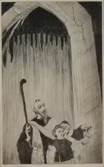Abdur Rahman Chughtai, Under the Arch, monochrome etching