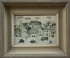 Joan Gillchrest, View of a Cornish Town, oil on paper laid on board