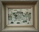 Joan Gillchrest, View of a Cornish Town, oil on paper laid on board