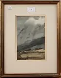 Gwilym John Blockley, Winter Sky, North Wales, watercolour and ink