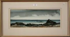 F. Donald Blake, Coastal View, watercolour and ink